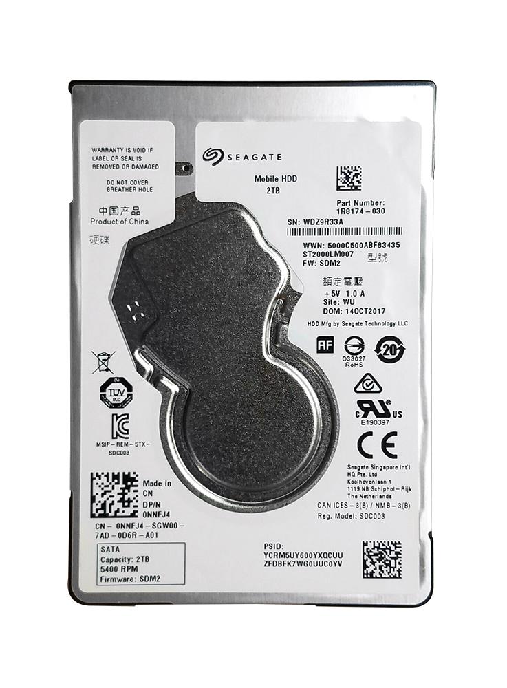 1R8174-030 Seagate Mobile 2TB SATA Gbps Hard Drive