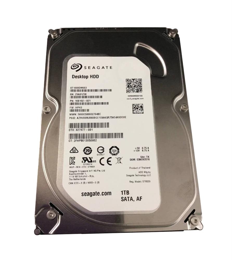 1SB102-021 Seagate Barracuda 1TB 7200RPM SATA 6Gbps 64MB Cache 3.5-inch Internal Hard Drive