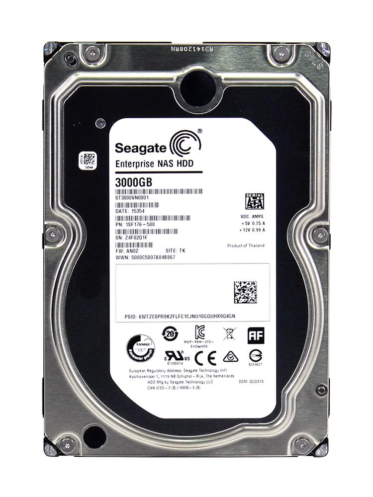 1SF176-500 Seagate Enterprise NAS 3TB 7200RPM SATA 6Gbps 128MB Cache 3.5-inch Internal Hard Drive
