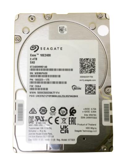 1XK223-175 Seagate Exos 10E2400 2.4TB 10000RPM SAS 12Gbps 2.5-inch Hard Drive
