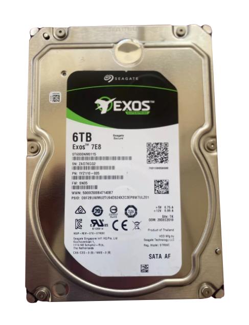 1YZ110-005 Seagate Exos 7E8 Series 6TB 7200RPM SATA 6Gbps 256MB Cache (512e) 3.5-Inch Enterprise Hard Drive