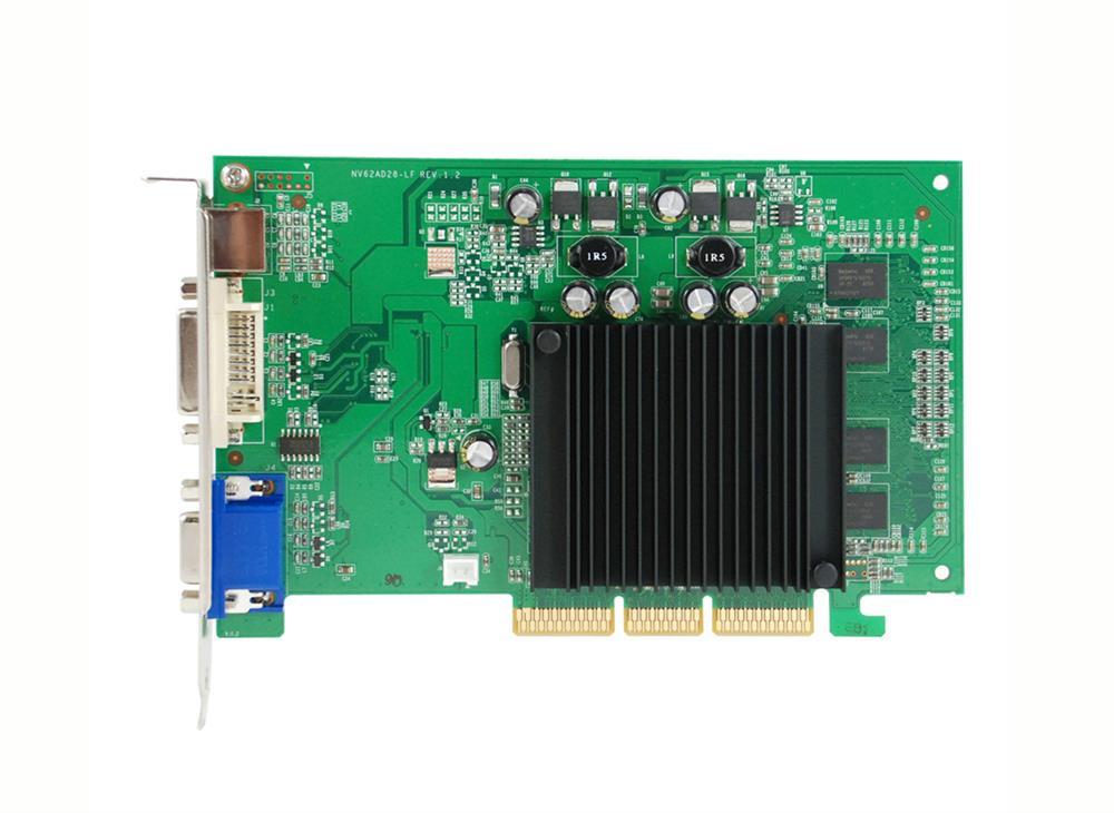 256-A8-N401-TR EVGA Nvidia GeForce 6200 256MB DDR2 64-Bit DVI / D-Sub / HDMI / S-Video Out AGP 8x Video Graphics Card