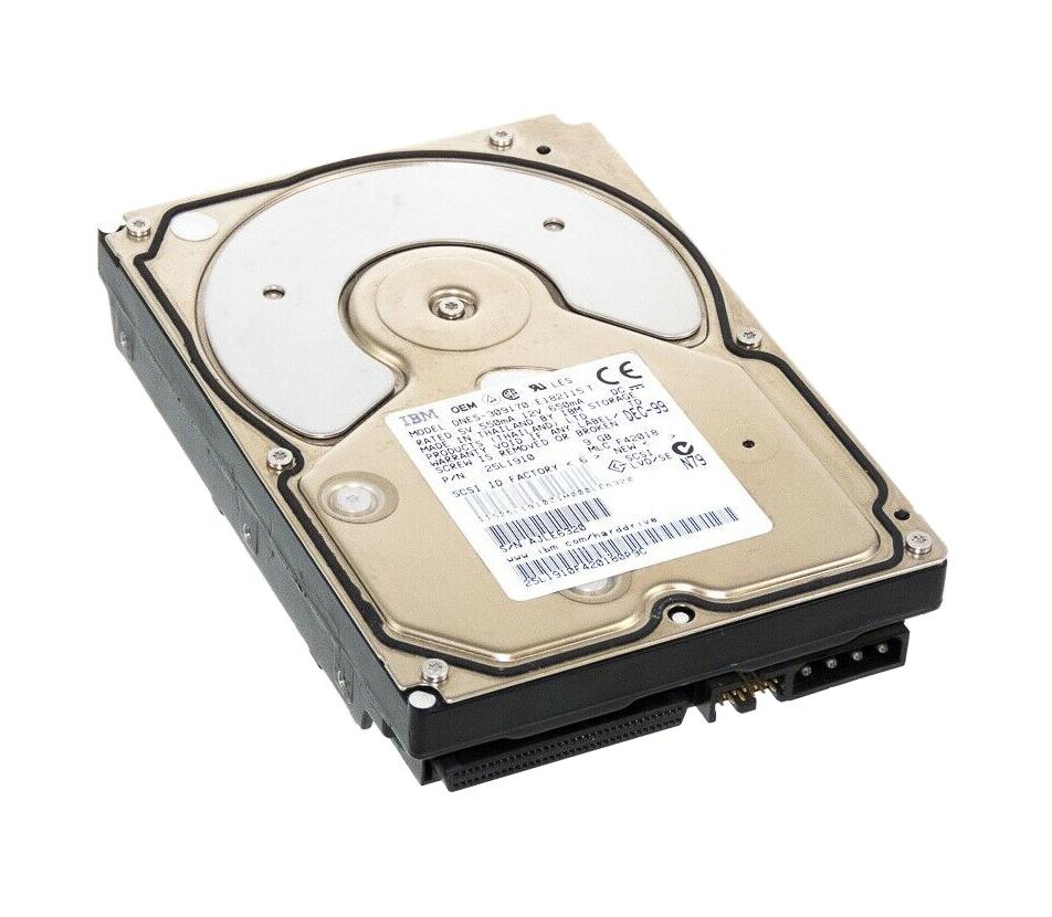 25L1910 IBM Ultrastar 18ES 9.1GB 7200RPM Ultra2 Wide SCSI 68-Pin 2MB Cache 3.5-inch Internal Hard Drive