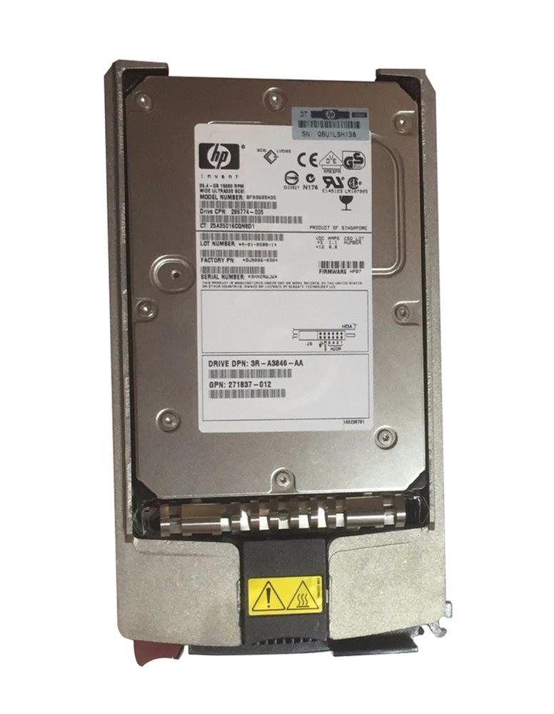 286774-005 HP 36.4GB 15000RPM Ultra-320 SCSI 80-Pin LVD Hot Swap 3.5-inch Internal Hard Drive