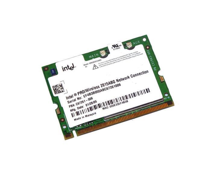 2915ABG Intel PRO/Wireless Dual Band 2.4GHz / 5GHz 54Mbps IEEE 802.11a/b/g Mini PCI Wireless Network Adapter