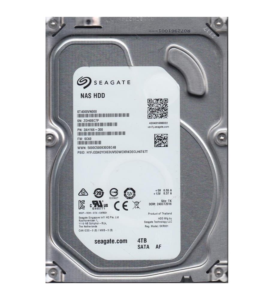 2AH166-300 Seagate NAS HDD 4TB 5900RPM SATA 6Gbps 64MB Cache 3.5-inch Internal Hard Drive