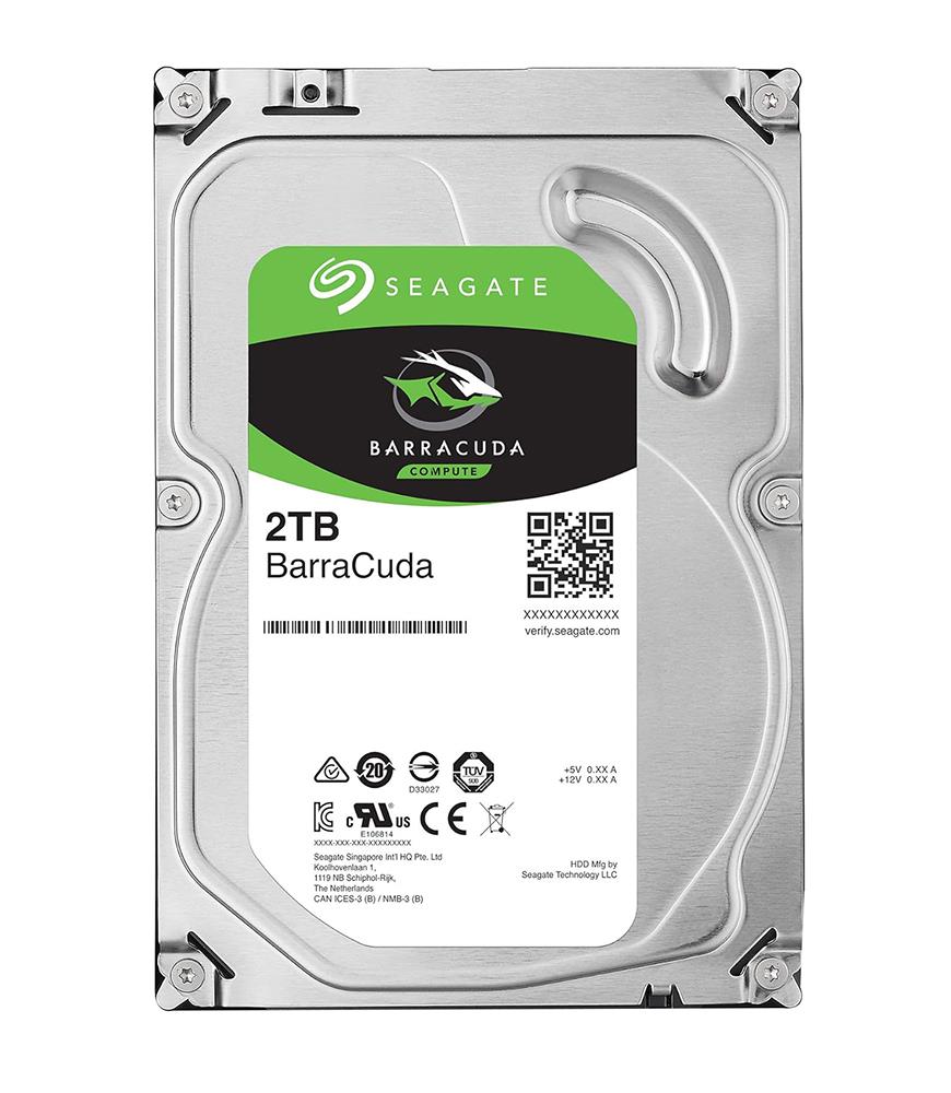 2DM164-510 Seagate BarraCuda 2TB 7200RPM SATA 6Gbps 64MB Cache (4K) 3.5-inch Internal Hard Drive