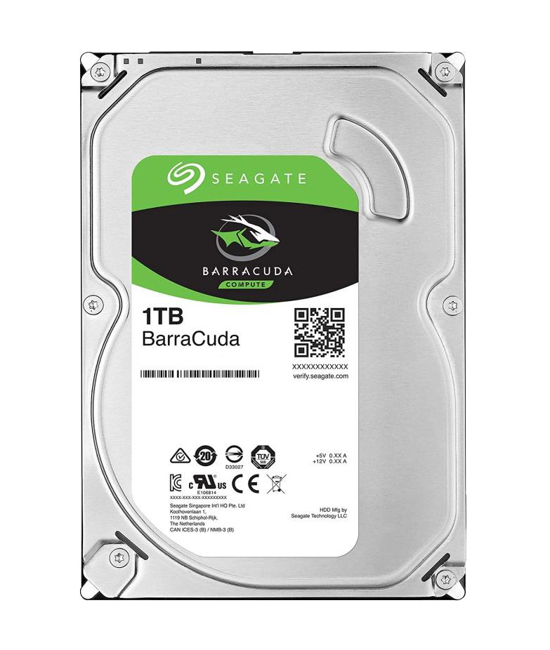 2EP102-301 Seagate BarraCuda 1TB 7200RPM SATA 6Gbps 64MB Cache (4K) 3.5-inch Internal Hard Drive