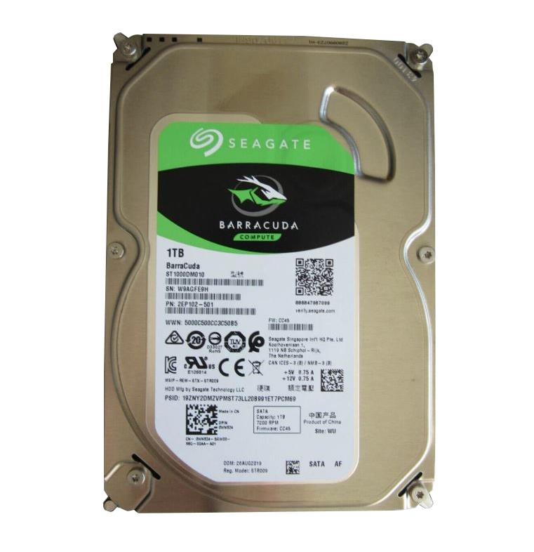 2EP102-501 Seagate BarraCuda 1TB 7200RPM SATA 6Gbps 64MB Cache (4K) 3.5-inch Internal Hard Drive