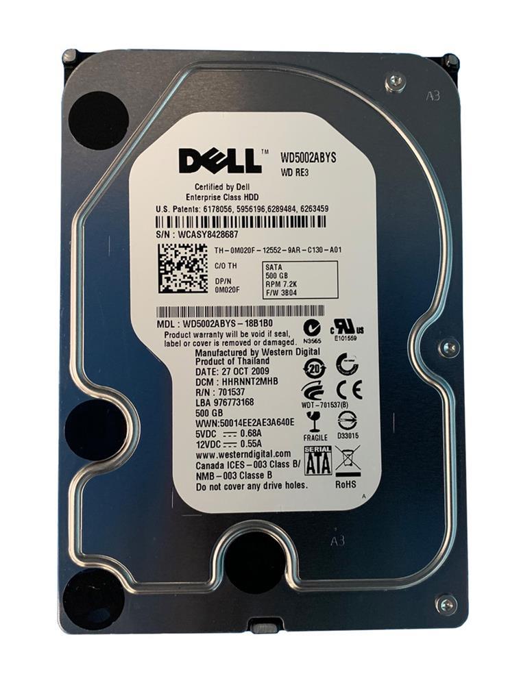 2MH75 Dell 500GB 7200RPM SATA 6Gbps 16MB Cache 3.5-inch Internal Hard Drive