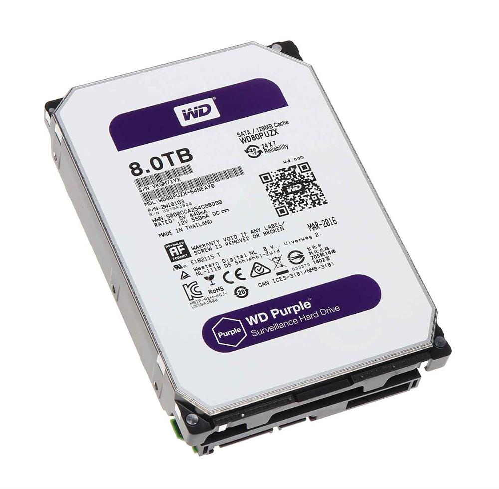 2W10103 Western Digital Purple 8TB 5400RPM SATA 6Gbps 128MB Cache 3.5-inch Internal Hard Drive