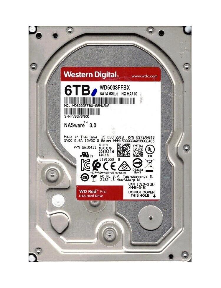 2W10411 Western Digital Red Pro 6TB 7200RPM SATA 6Gbps 256MB Cache 3.5-inch Internal Hard Drive