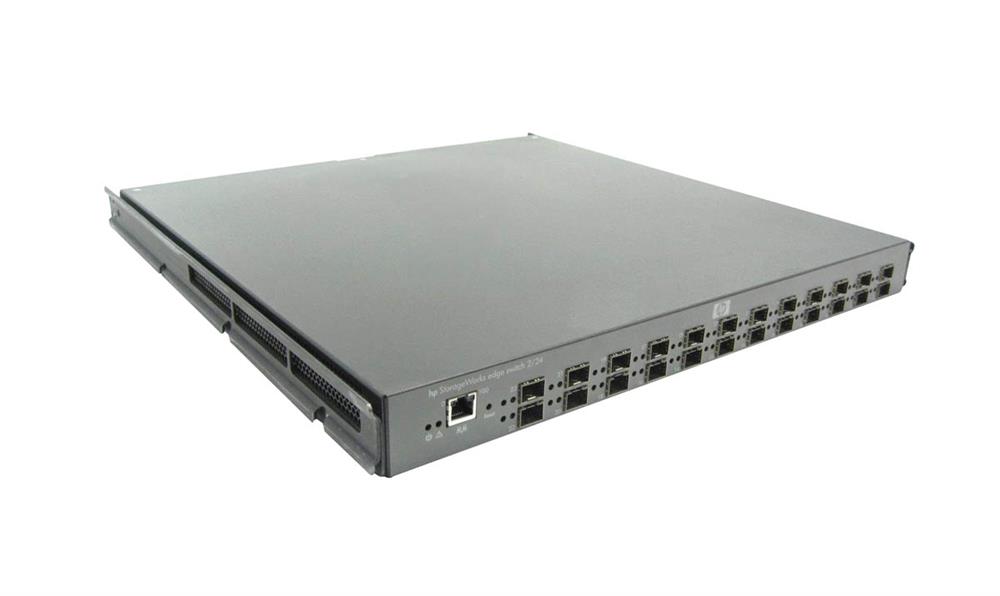 316147-001 HP StorageWorks Edge Switch 2/24 Switch 8Ports 2GB Fibre Channel + 16 x SFP (empty) + 8 x SFP (occupied) 1U Integrated Rack-Mountable (Refurbished)
