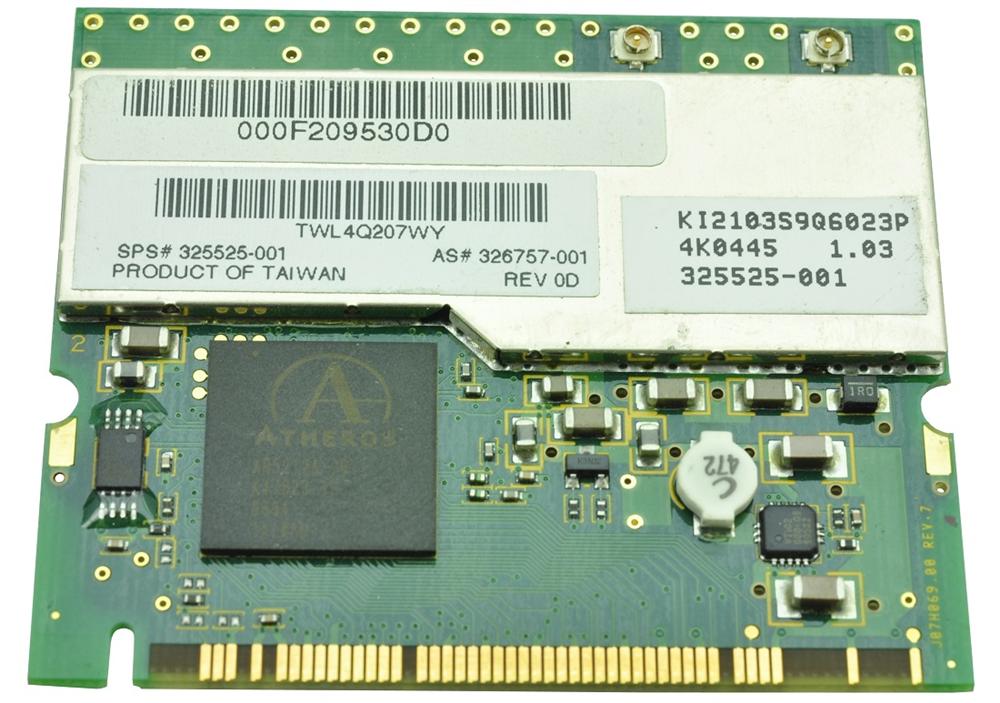 326757-001 HP W500 Mini PCI Wi-Fi 802.11a/b/g Wireless LAN (WLAN) Network Interface Card for HP NC600/nc4000 Series Notebooks