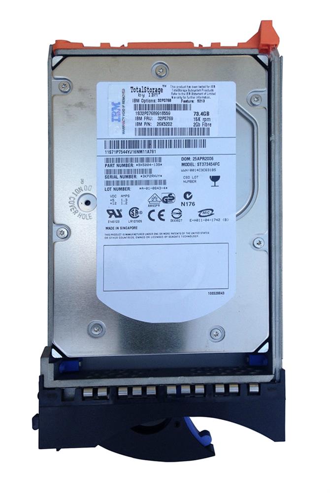 32P0769 IBM 73.4GB 15000RPM Fibre Channel 2Gbps 3.5-inch Internal Hard Drive