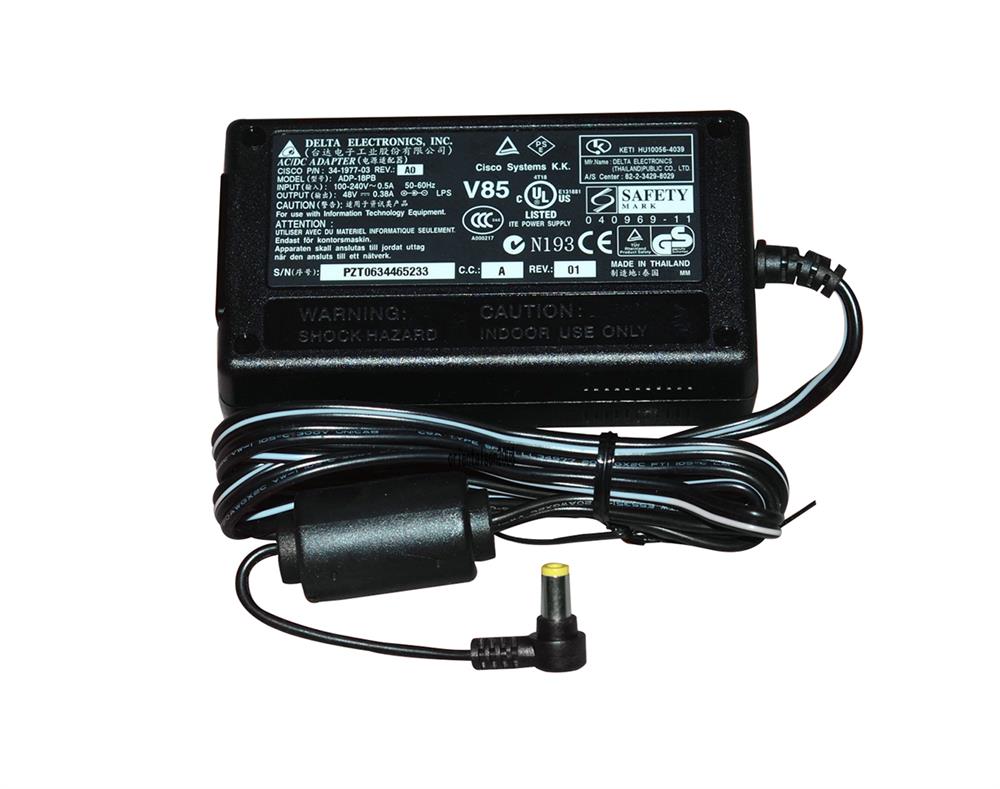 Alimentatore Cisco 34-1977-04 48V 0,38A Per Telefoni IP E Access Point – Usato Testato