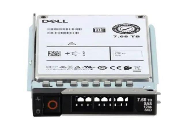 345-BBBV Dell 7.68TB TLC SAS 12Gbps SAS Read Intensive (512e) 2.5-inch Internal Solid State Drive (SSD) with 3.5-inch Hybrid Carrier