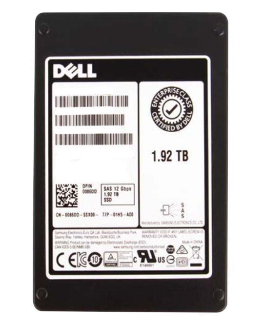 345-BEGP Dell 1.92TB SATA 6Gbps Read Intensive (512e) 2.5-inch Internal Solid State Drive (SSD) with 3.5-inch Hybrid Carrier