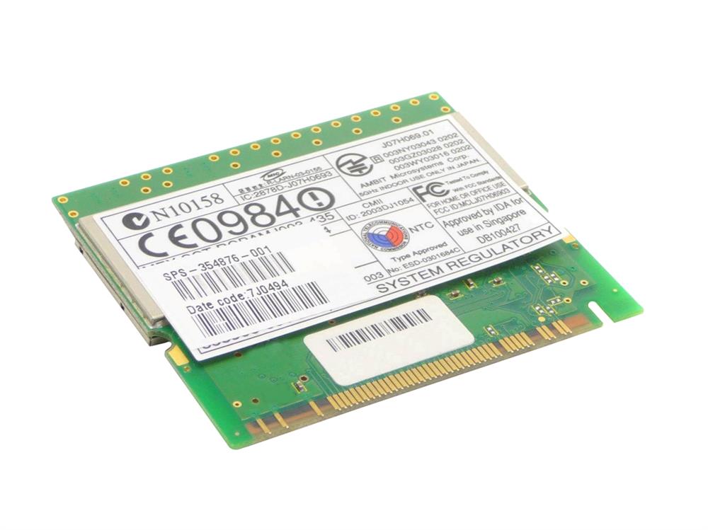 354876-001 HP 11Mbps 2.4Ghz IEEE 802.11a/b/g Wireless G Network Card for NX9110