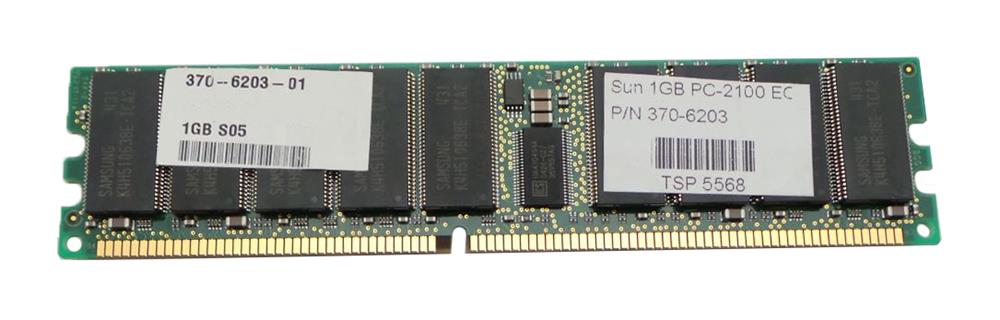 370-6203 Sun 1GB PC2100 DDR-266MHz Registered ECC CL2.5 184-Pin DIMM 2.5V Memory Module