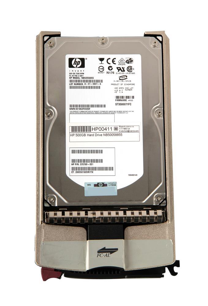 370789-001 HP 500GB 7200RPM FATA Dual Port Hot Swap 3.5-inch Internal Hard Drive with Tray