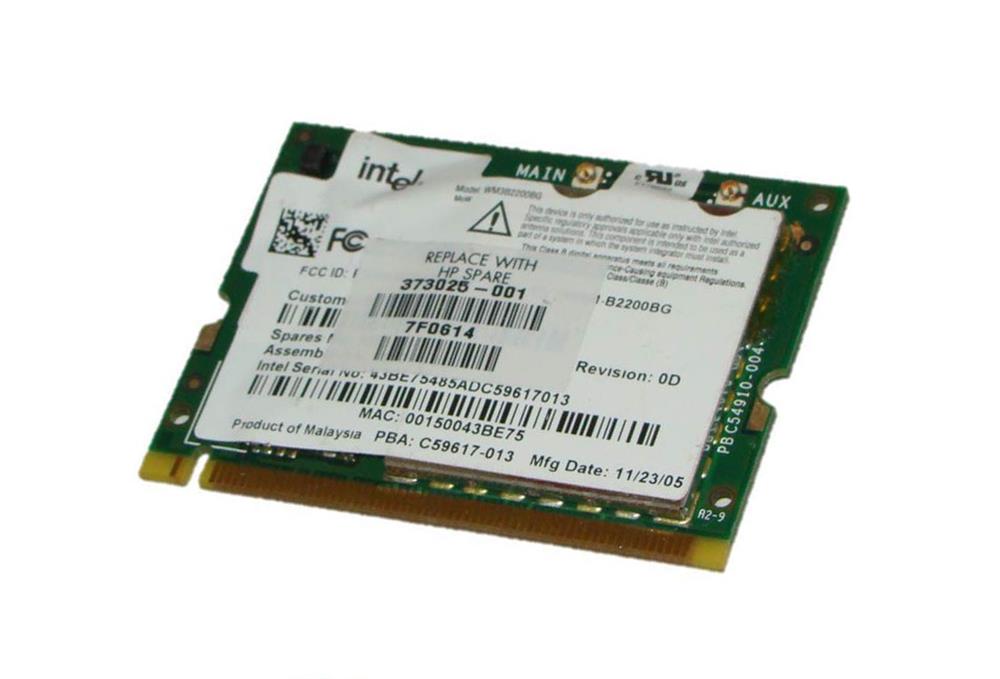 373025-001 HP Mini PCI Intel Pro Wireless 2200BG Wi-Fi 802.11B/G Wireless LAN Card for Pavilion Notebook PCs