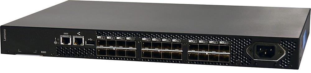 3873AR3 Lenovo B300 24-Ports (8-Port Activated) 8Gbps SFP+ Fibre Channel SAN Managed Switch (Refurbished)