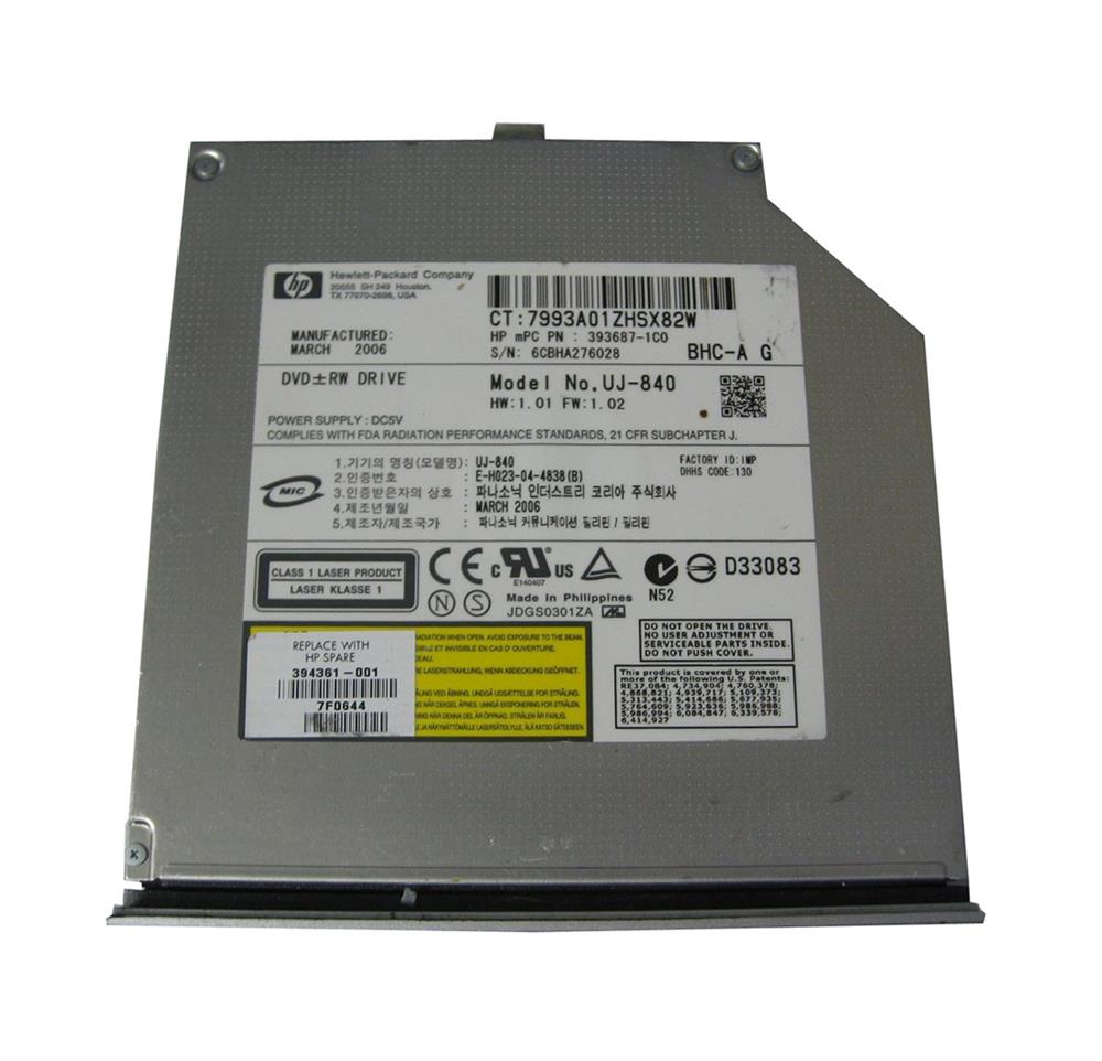 394361-001 HP 8x DL DVD+RW Drive For Presario V2300 V2400 V2500 and V2600 Series