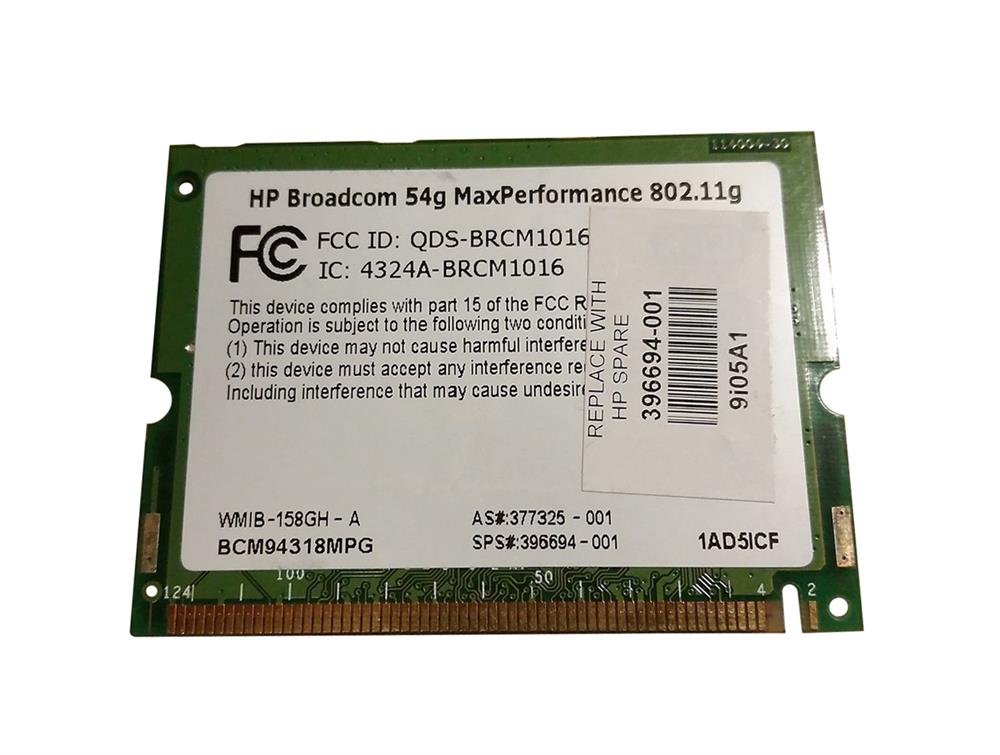 396694-001 HP Mini PCI 54G 802.11a/b/g High Speed Wireless LAN (WLAN) Network Interface Card for Pavilion dv4230US Notebook PC