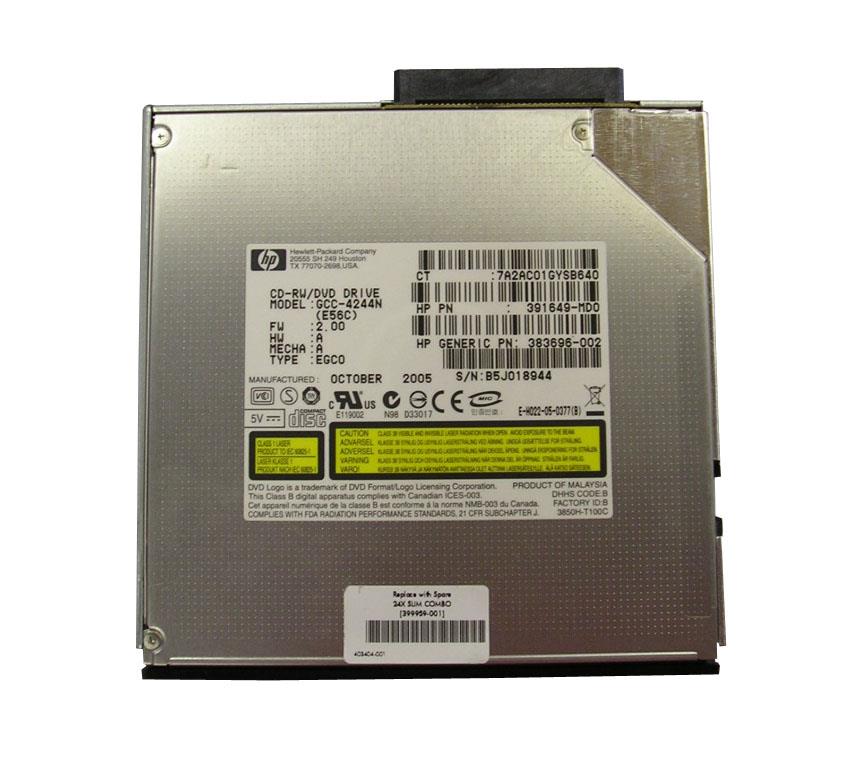 399959-001 HP 24x16x24x8x CD-RW/DVD-ROM IDE SlimLine Combo Optical Drive (Carbon) for ProLiant Servers