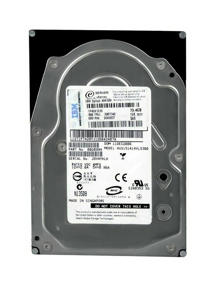 39R7340 IBM 73.4GB 10000RPM SAS 6Gbps 16MB Cache 3.5-inch Internal Hard Drive