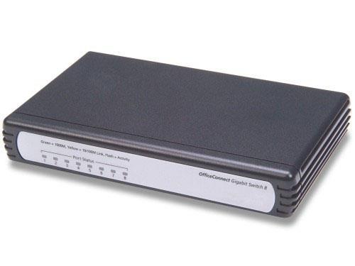 3C1670800C 3Com OfficeConnect 8 Port Gigabit Ethernet Switch 8-Ports 8 x RJ-45 10/100/1000Base-T (Refurbished)