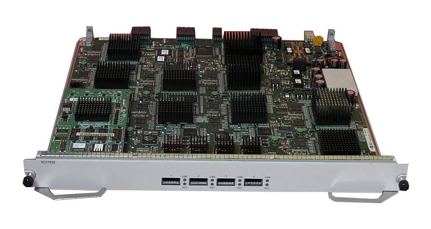 3C17536 3Com Quad-Ports XFP 10Gbps 10GBase-X 10 Gigabit Ethernet IPv6 Module for Switch 8800 (Refurbished)