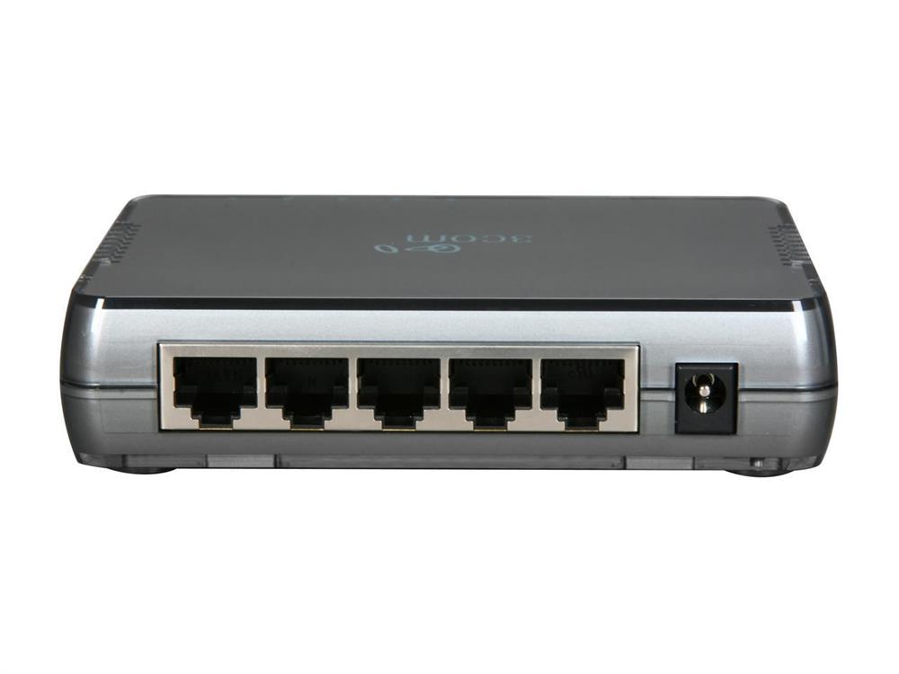 3CGSU05A-US 3Com 5-port Gigabit Ethernet Switch 5 x 10/100/1000Base-T LAN (Refurbished)