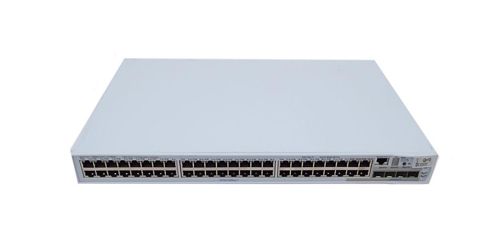 3CR17762-91 3Com 4500G-48-Ports Stackable Ethernet Switch 4 x SFP (mini-GBIC), 2 x XFP 48 x 10/100/1000Base-T (Refurbished)