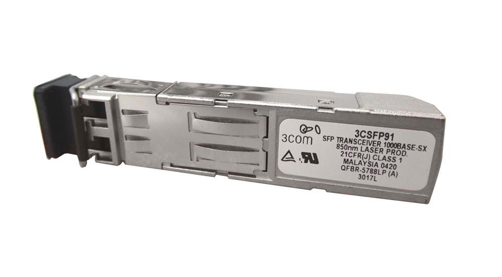 3CSFP91-A1 3Com 1Gbps 1000Base-SX Multi-mode Fiber 500m 850nm Duplex LC Connector SFP Transceiver Module