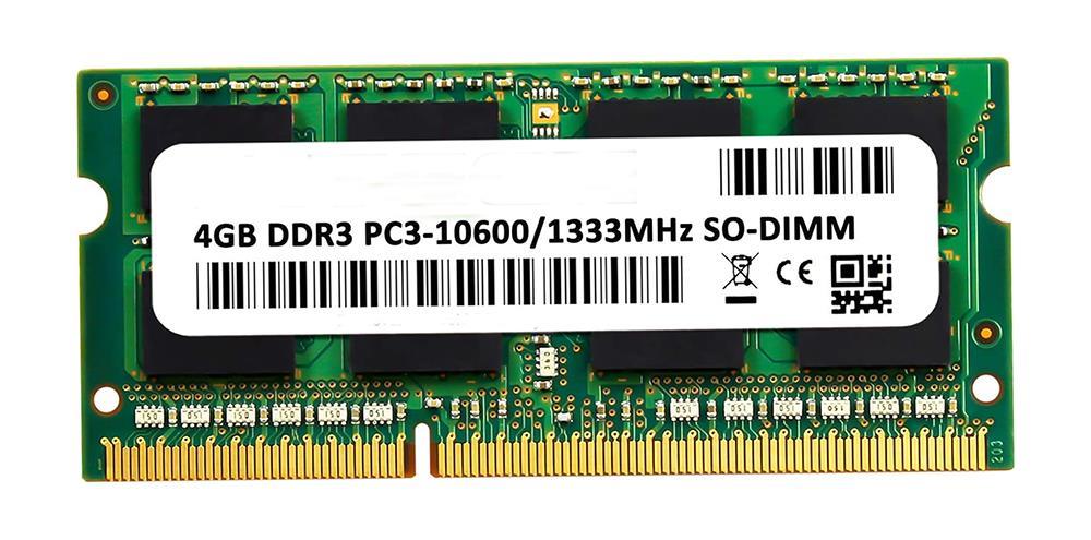 3D-13D393N649685-4G 4GB Module DDR3 SoDimm 204-Pin PC3-10600 CL=9 non-ECC Unbuffered DDR3-1333 Dual Rank, x8 512Meg x 64 for Lenovo ThinkCentre M72e 3264-N2U 55Y3711; FRU 55Y3717