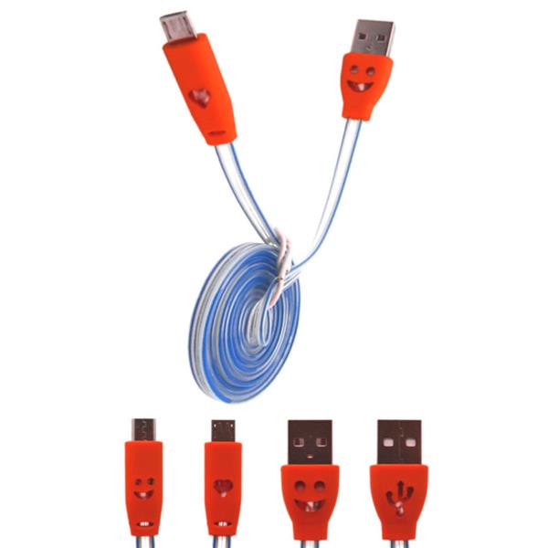 3D-CBL-MICROUSB-LEDGLOW-3FTRED 3D Micro USB 3ft LED Light Glow Visible High Quality Universal Charging Cable (Red) for Samsung HTC LG Motorola Android