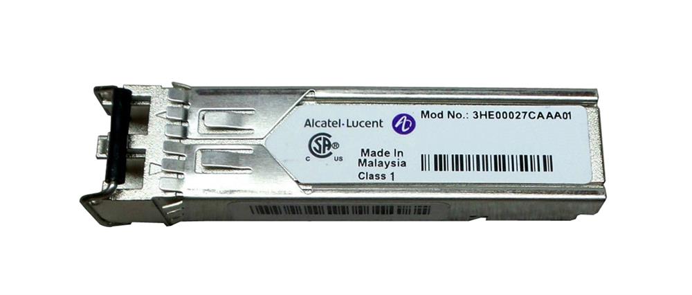 3HE00027CAAA01 Alcatel-Lucent 1.25Gbps 1000Base-SX Multi-mode Fiber 550m 850nm Duplex LC Connector SFP Transceiver Module (Refurbished)