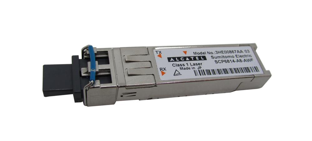 3HE00867AA Alcatel-Lucent 1.25Gbps 1000Base-EX Single-mode Fiber 40km 1310nm Duplex LC Connector SFP Transceiver Module (Refurbished)
