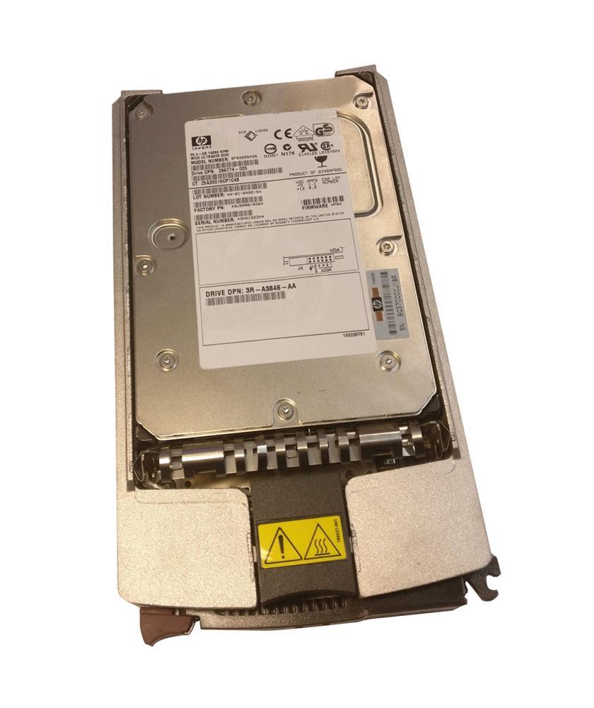 3R-A3846-AA HP 36.4GB 15000RPM Ultra-320 SCSI 80-Pin LVD Hot Swap 3.5-inch Internal Hard Drive with Tray