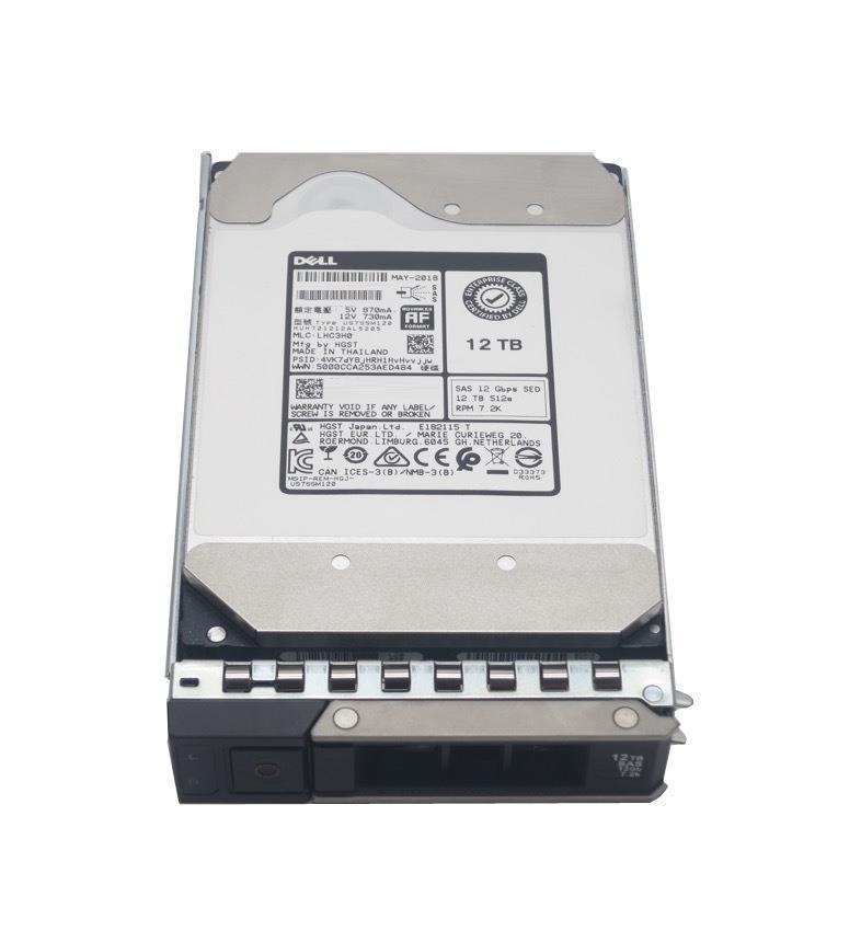 400-AZWL Dell 12TB 7200RPM SAS 12Gbps 3.5-inch Internal Hard Drive
