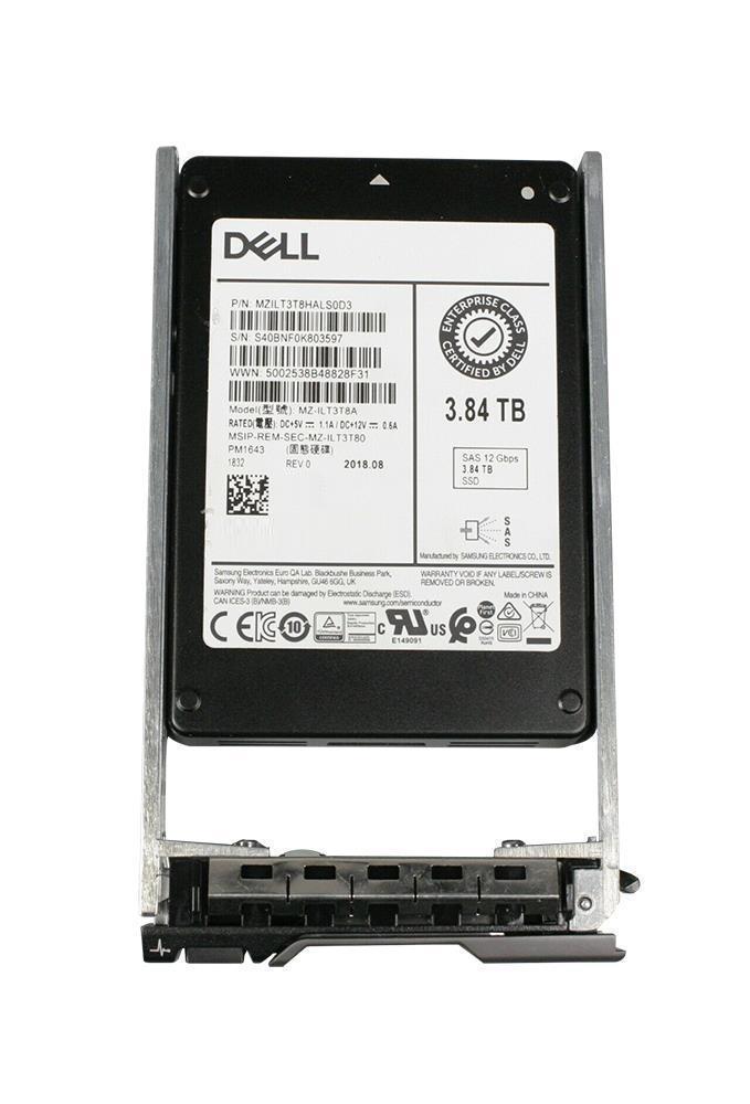 400-BKHI Dell 3.84TB SAS 12Gbps Read Intensive 2.5-inch Internal Solid State Drive (SSD)
