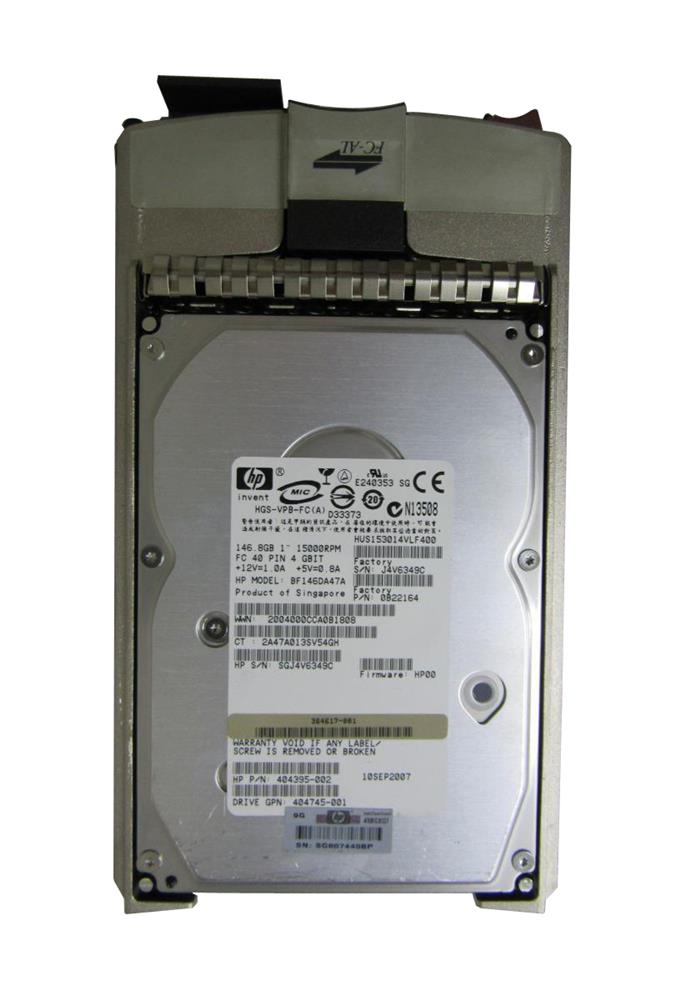 404395-002 HP 146GB 15000RPM Fibre Channel 4Gbps Dual Port Hot Swap 3.5-inch Internal Hard Drive for StorageWorks EVA 3000 4000 5000 6000 and 8000