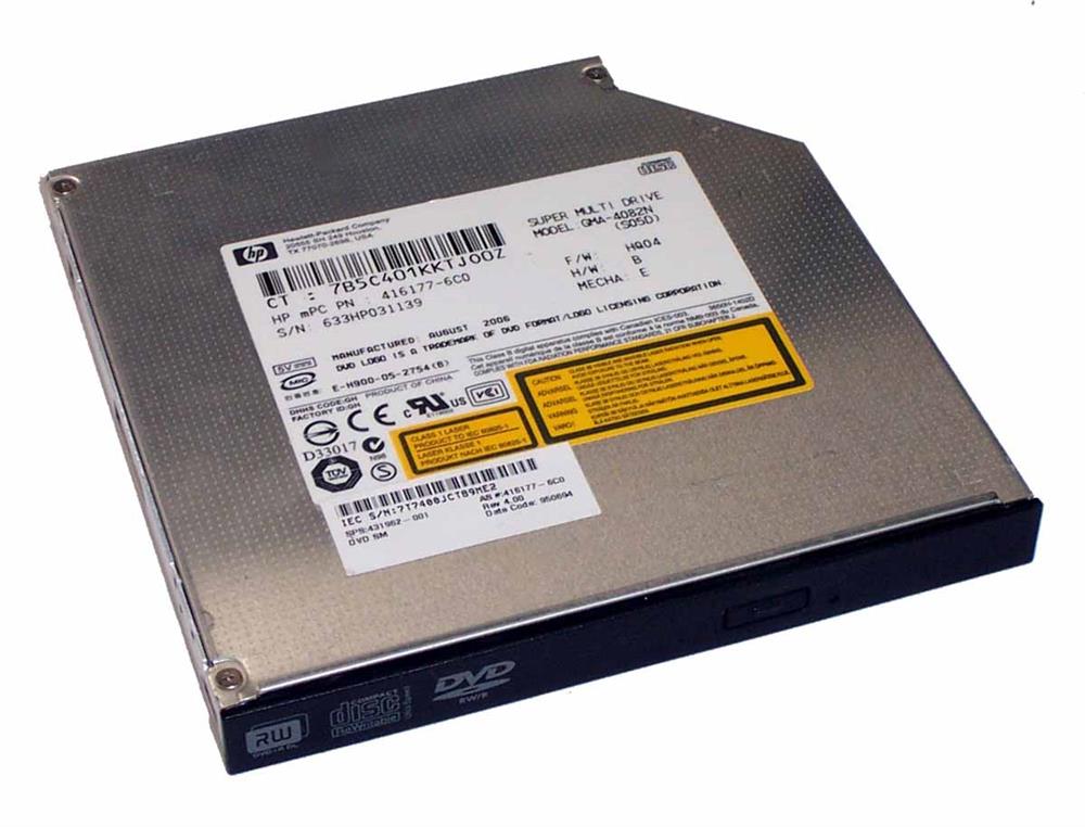 416177-6C0 HP 8x DVD+RW Super Multi Dual Layer SlimLine IDE Internal Notebook Optical Drive