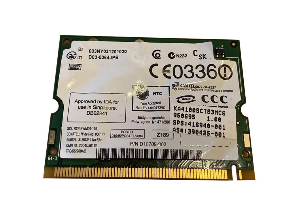 416940-001 HP Mini PCI 802.11B/G Wireless Lan Card (Intel Pro)