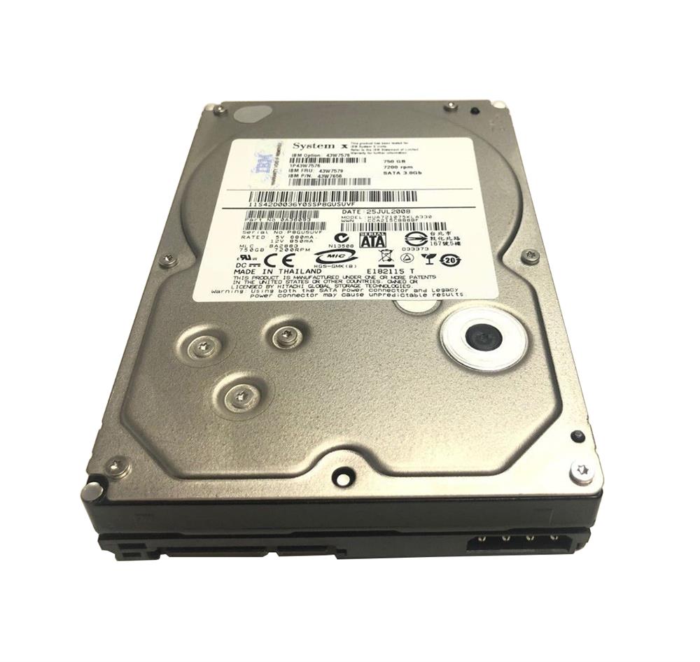 43W7656 IBM 750GB 7200RPM SATA 3Gbps Hot Swap 3.5-inch Internal Hard Drive