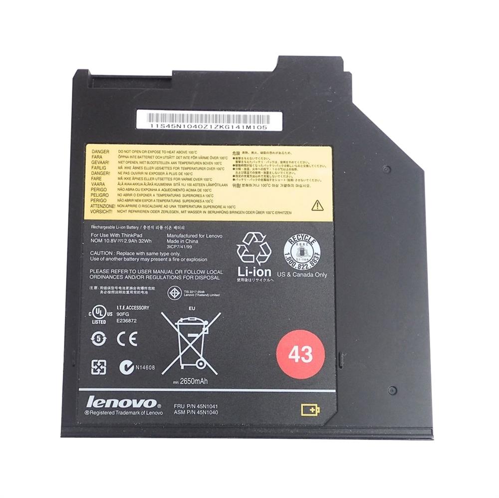 45N1041 IBM Lenovo 3-Cell Bay Battery 43 for ThinkPad (Refurbished)