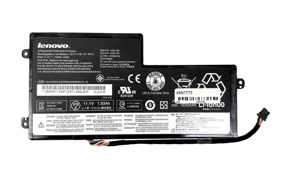 45N1773 Lenovo 3 Cell 23Wh 2600mAh Lithium Polymer Battery (Refurbished)