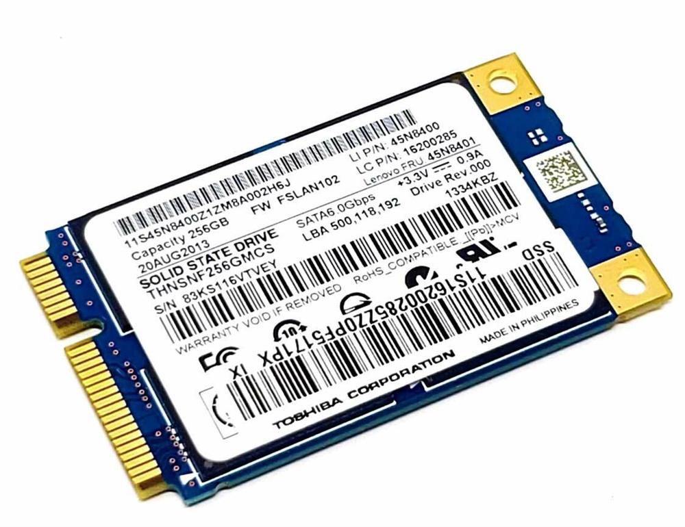 45N8400 Lenovo 256GB 6Gb/s mSATA MLC 2.5-inch Internal Solid State Drive (SSD)